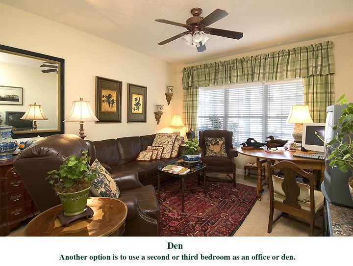 Extra bedrooms are spacious and ideal for use as an office, computer room, TV room or den at Peppertree Crossing.